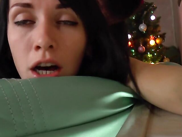 Amateur doggy style Christmas fuck in red lingerie