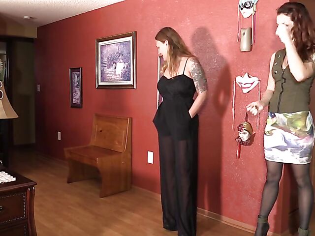 Homemade lingerie bondage at home on her birthday