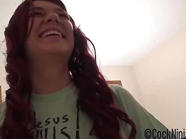 POV redhead sister Rebecca Vanguard is her stepbrother's pleasure slut