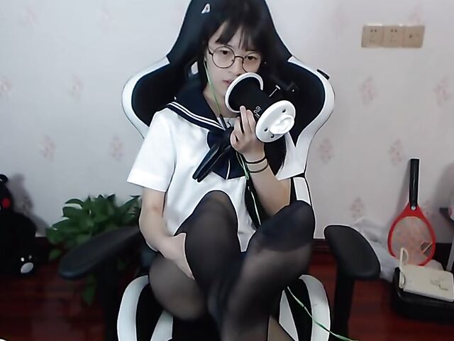 Japanese pantyhose girl sexy ASMR at home