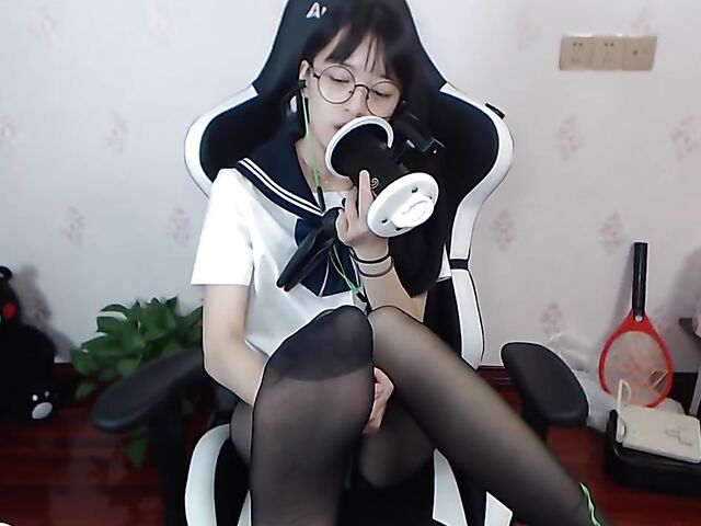 Japanese pantyhose girl sexy ASMR at home