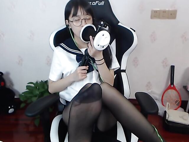 Japanese pantyhose girl sexy ASMR at home