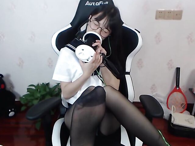 Japanese pantyhose girl sexy ASMR at home