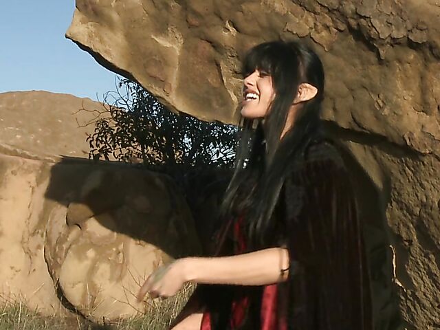 Sperm hunter Sadie West puts a spell on the warrior and gives a great outdoor blowjob