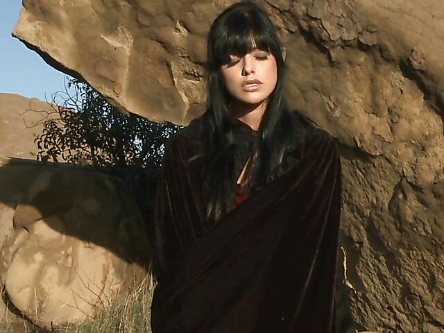 Sperm hunter Sadie West puts a spell on the warrior and gives a great outdoor blowjob