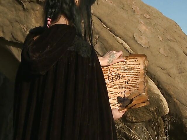 Sperm hunter Sadie West puts a spell on the warrior and gives a great outdoor blowjob