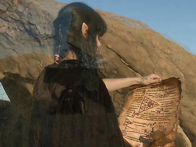 Sperm hunter Sadie West puts a spell on the warrior and gives a great outdoor blowjob
