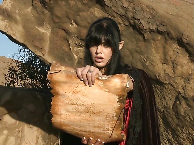 Sperm hunter Sadie West puts a spell on the warrior and gives a great outdoor blowjob