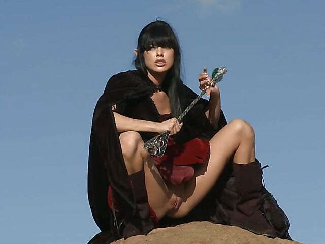 Sperm hunter Sadie West puts a spell on the warrior and gives a great outdoor blowjob