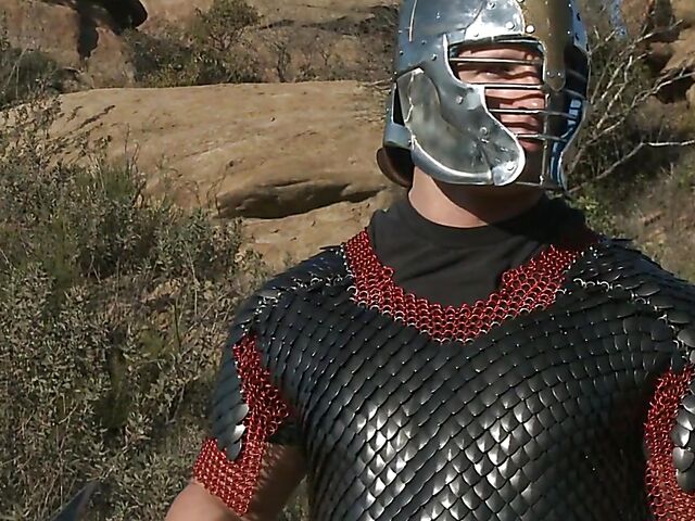 Sperm hunter Sadie West puts a spell on the warrior and gives a great outdoor blowjob