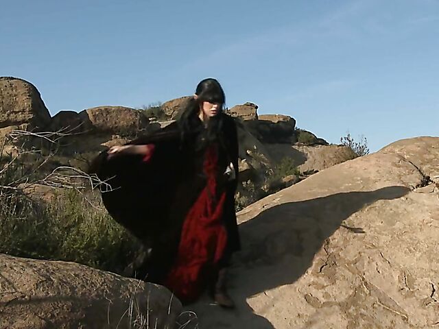 Sperm hunter Sadie West puts a spell on the warrior and gives a great outdoor blowjob