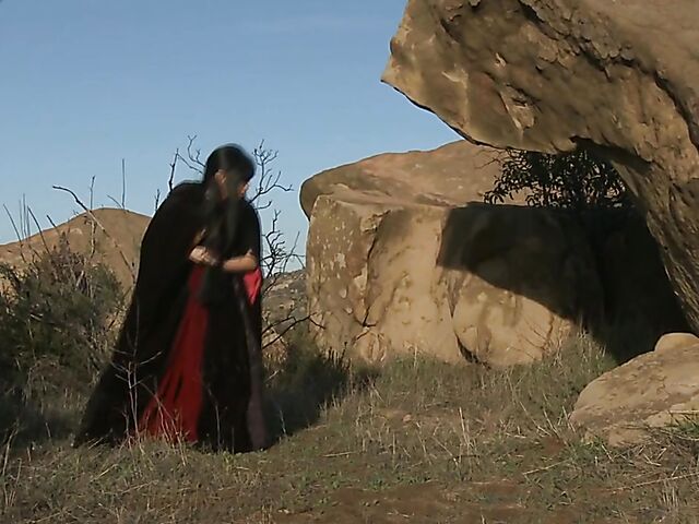 Sperm hunter Sadie West puts a spell on the warrior and gives a great outdoor blowjob