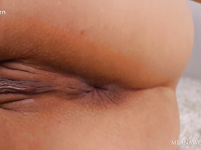 Farting girl with a pretty ass takes off her shorts and panties