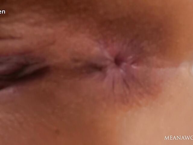 Farting girl with a pretty ass takes off her shorts and panties