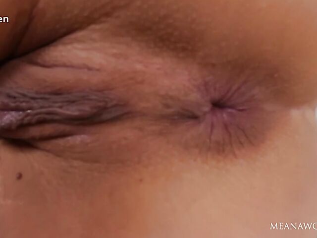 Farting girl with a pretty ass takes off her shorts and panties