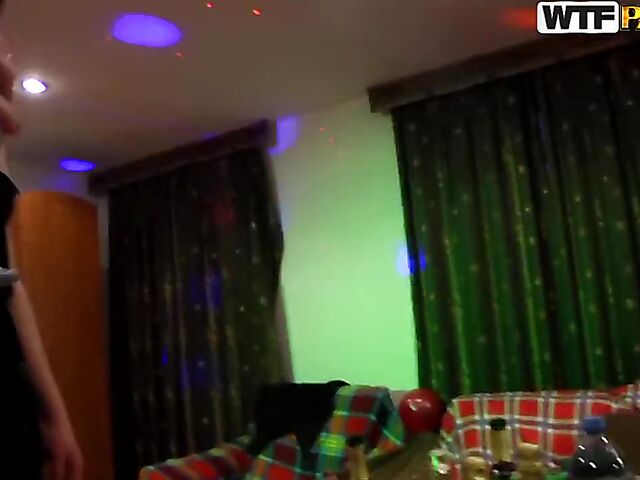 4 girls 1 guy Russian drunk sex party on Christmas