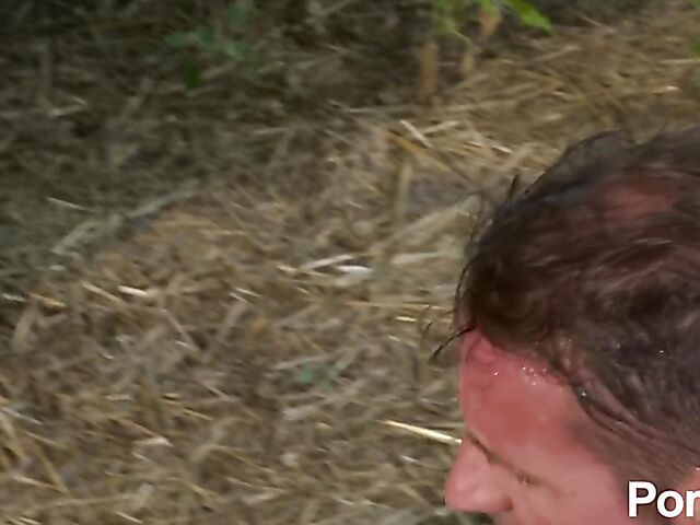Farm anal with a slender brunette who loves David Perry's meat