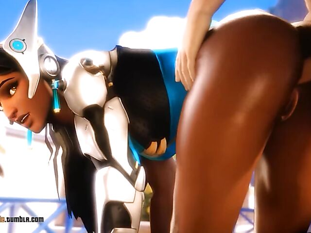 3D cartoon sex with horny ebony beauties and white cocks