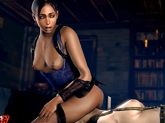 3D cartoon sex with horny ebony beauties and white cocks