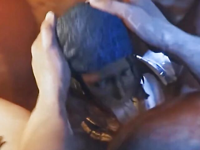 3D cartoon sex with horny ebony beauties and white cocks