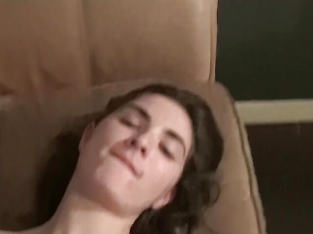 Brother caught jerking off to shemale porn and fucks his stepsis Molly Jane