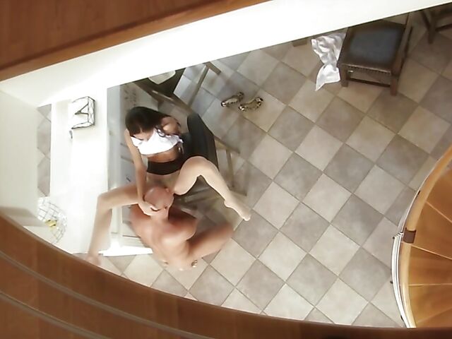 Morning pantyhose sex with slender brunette Eevelyn Neil