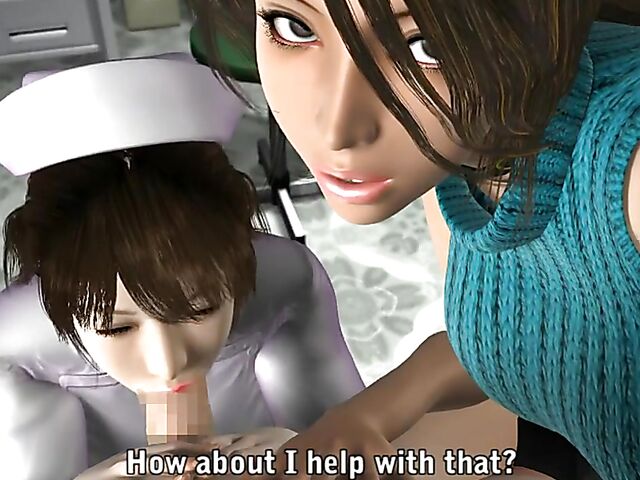 Big tits hentai 3D nurses fuck the patient
