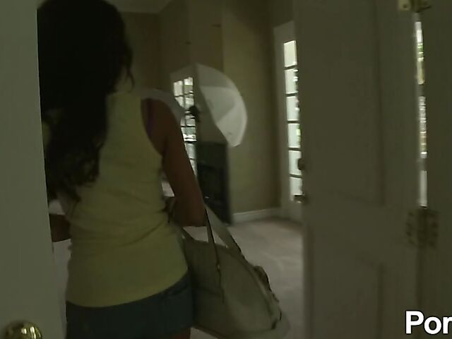 Capri Cavalli - POV hot brunette fuck and cum on her fake tits