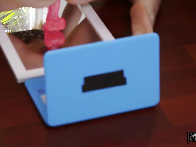 Mirror dildo riding blonde busty roommate Emily Right gets caught