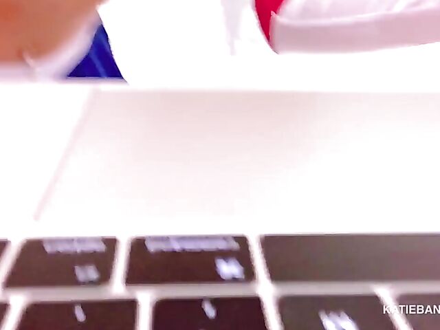 Katie Banks big tits solo with toys in a  sexy costume on webcam