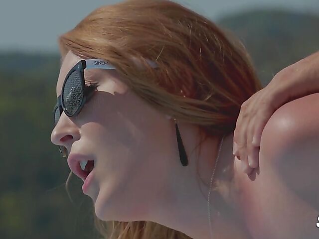 Sunny afternoon outdoor sex by the pool with Amaris