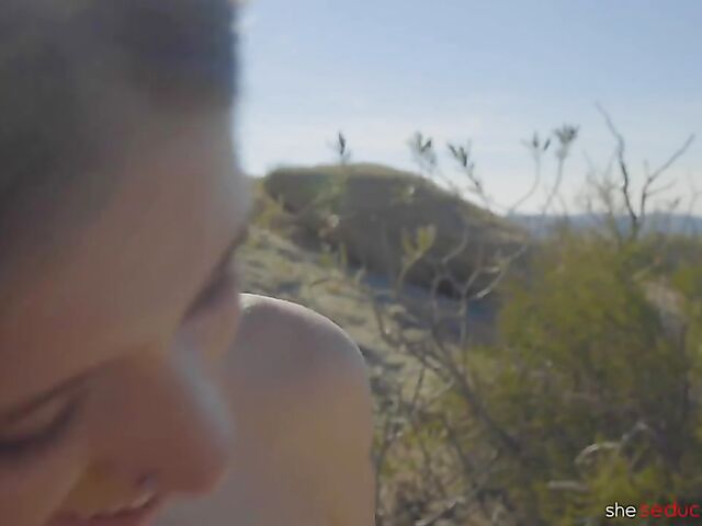 Outdoor lesbian teens Isabel Moon and Chloe Temple have fun in the mountains