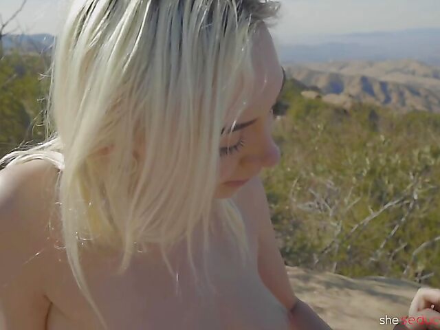 Outdoor lesbian teens Isabel Moon and Chloe Temple have fun in the mountains
