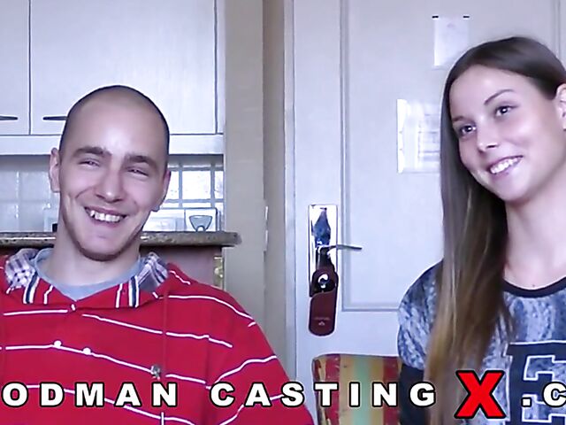 Couple casting anal with sweet Chloe Celeste and her boyfriend