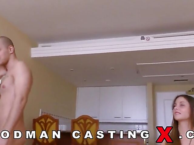 Couple casting anal with sweet Chloe Celeste and her boyfriend