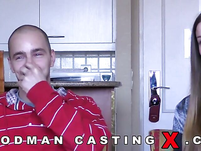 Couple casting anal with sweet Chloe Celeste and her boyfriend