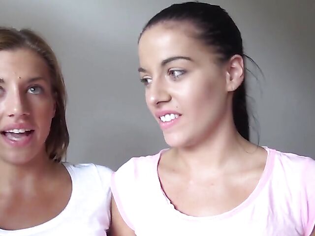 Petite Dellai Twins fuck a fat guy in a threesome