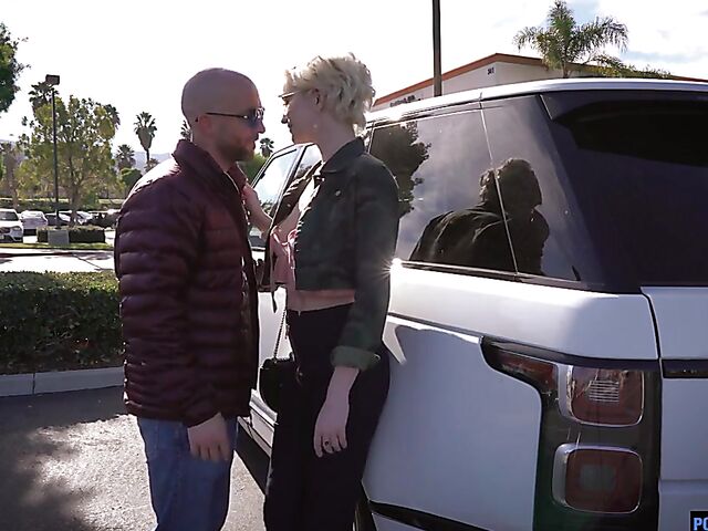 Busty natural blonde Skye Blue loves getting treated like a whore