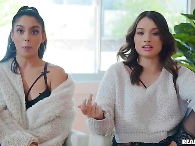 Threesome interracial with hot chicks Liv Wild and Vanessa Sky