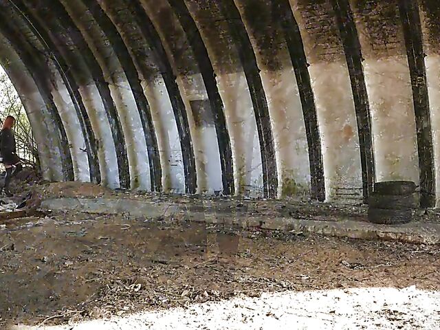 Redhead in leather Ginger Z has fun with her inflatable dildo