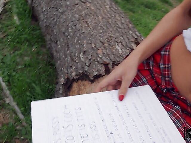 Martina Smeraldi - POV schoolgirl public fuck outdoors