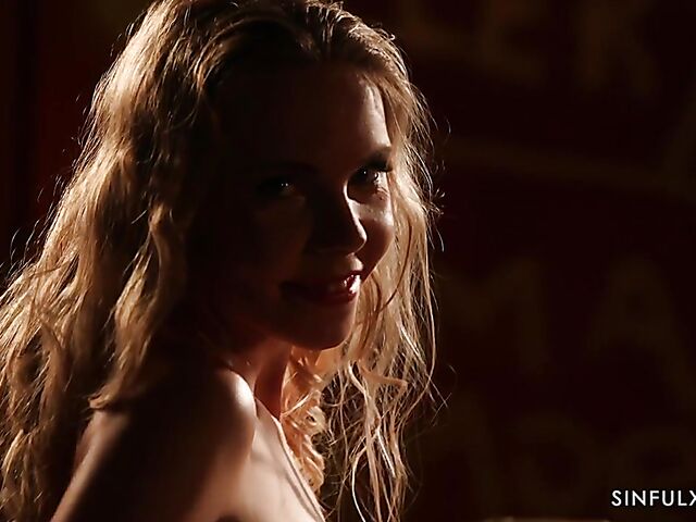 Florane Russell erotic solo posing in the dark