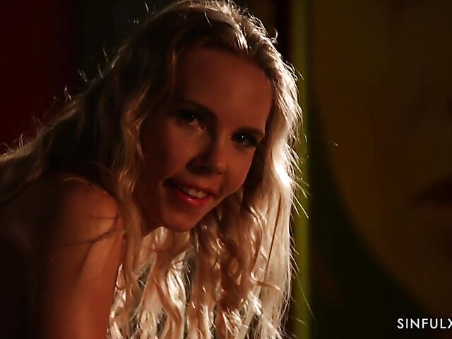 Florane Russell erotic solo posing in the dark