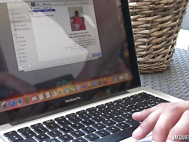 French MILF in white lingerie Lola fucking hard