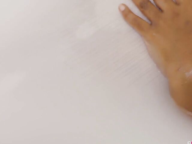 Rhea - Milk bath with a cute indian masturbating passionately