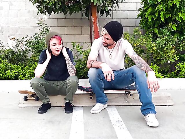 Tiny tattooed alt girl Lola Fae fucking the skater boy