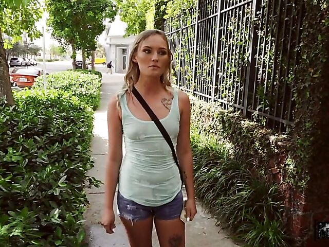 Small tits blonde Winter Bell  gets wet and horny