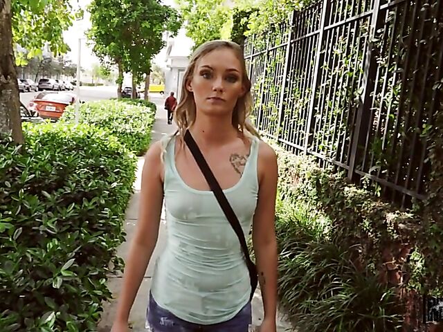 Small tits blonde Winter Bell  gets wet and horny