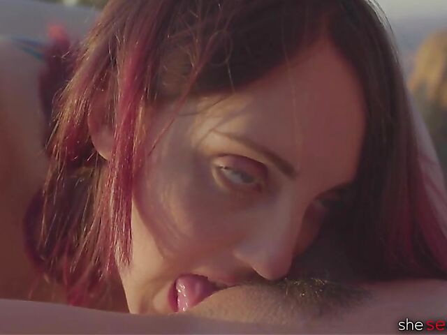 Three lesbians in the open air Nickey Huntsman, Dava Foxx and Petra Blair