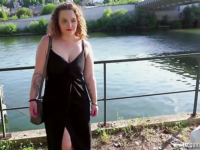 French curly slut with saggy tits Camille loves it hard